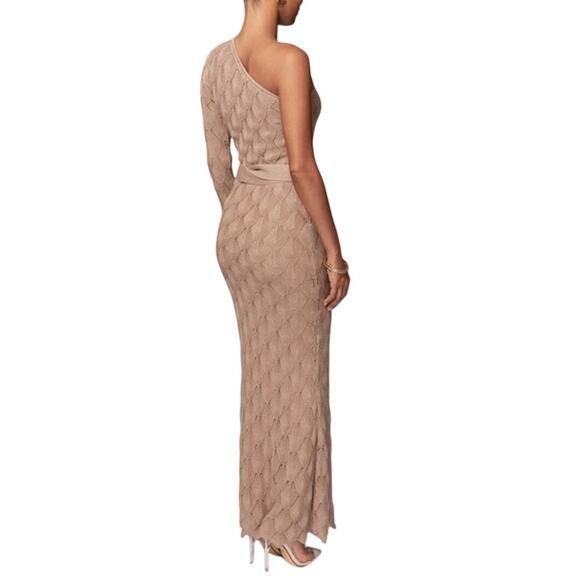 Jluxlabel La Costa One Shoulder Maxi Dress Diamond Shape Knit Size XS NWT - Picture 3 of 8